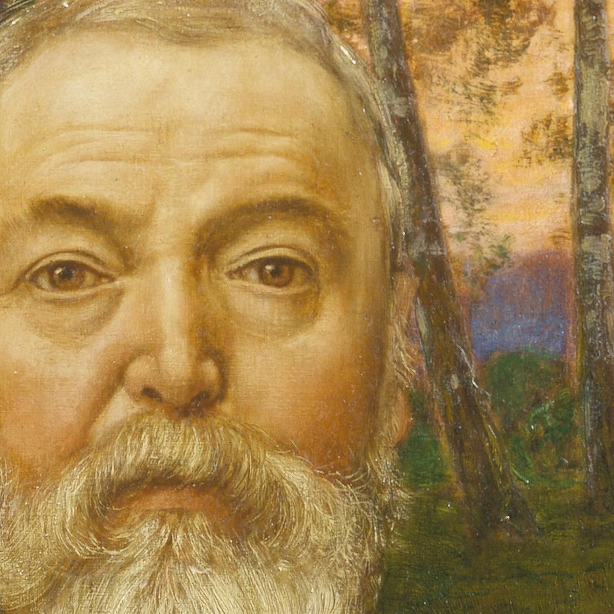 Self-Portrait In Front Of A Birch Forest Hans Thoma hth66 canvas print