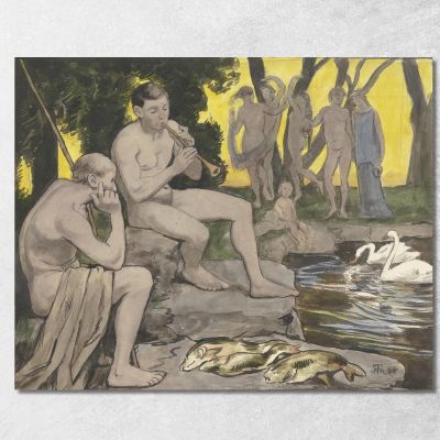The Elysian Fields: Dancing Nymphs Hans Thoma hth77 canvas print 