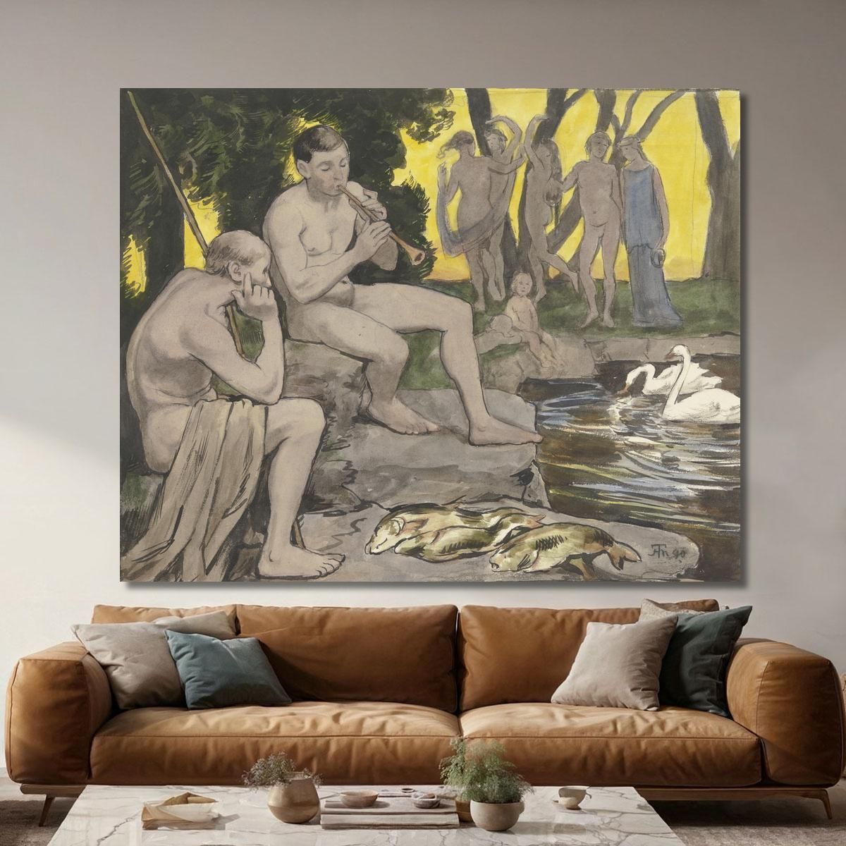 The Elysian Fields: Dancing Nymphs Hans Thoma hth77 canvas print 