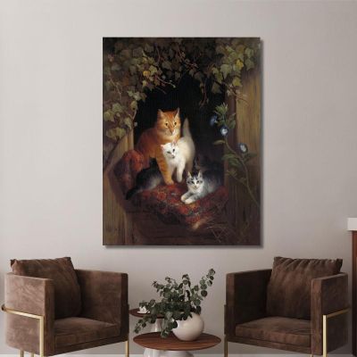 Cat With Kittens Henriëtte Ronner-Knip hrk7 canvas print 
