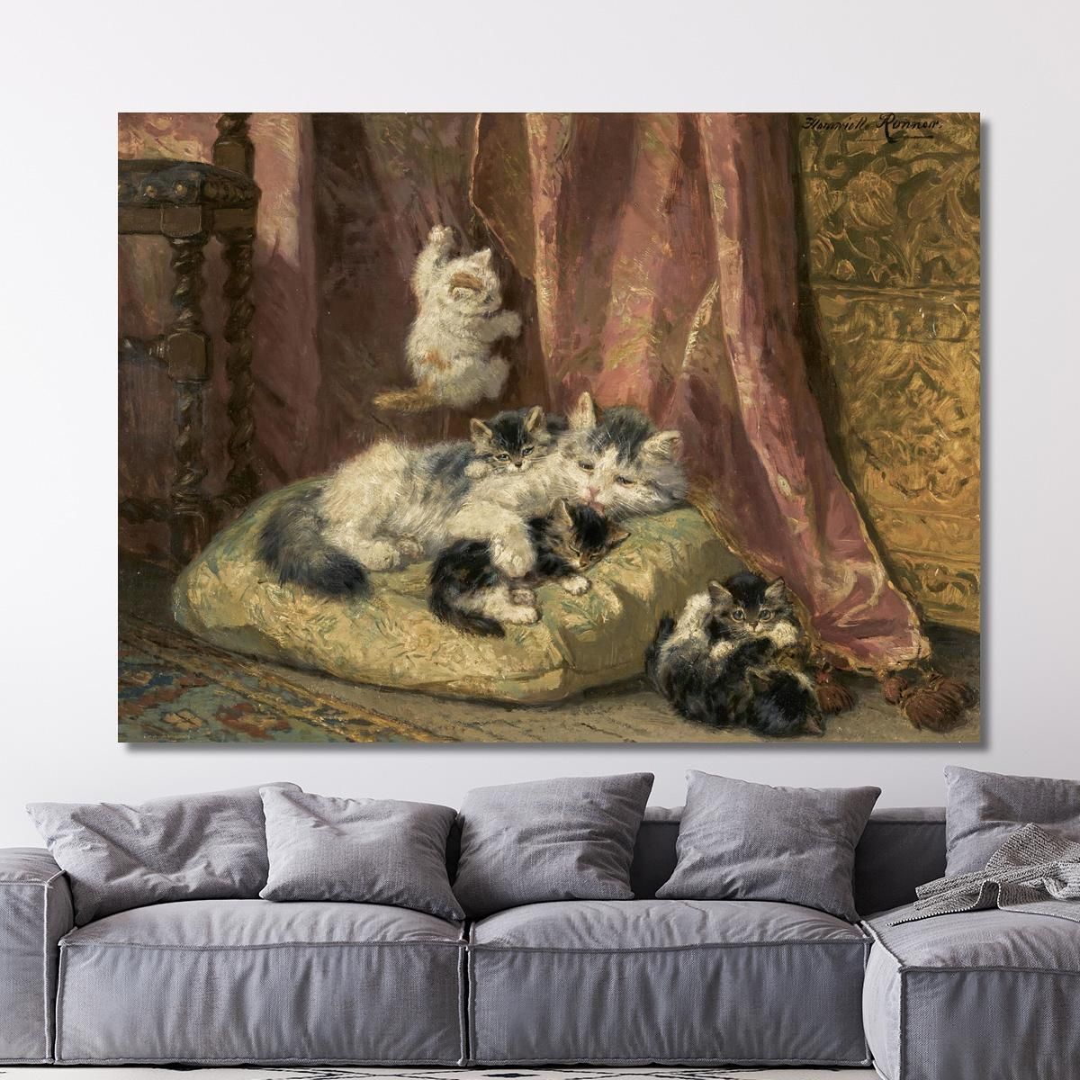 Kittens At Play 4 Henriëtte Ronner-Knip hrk12 canvas print 