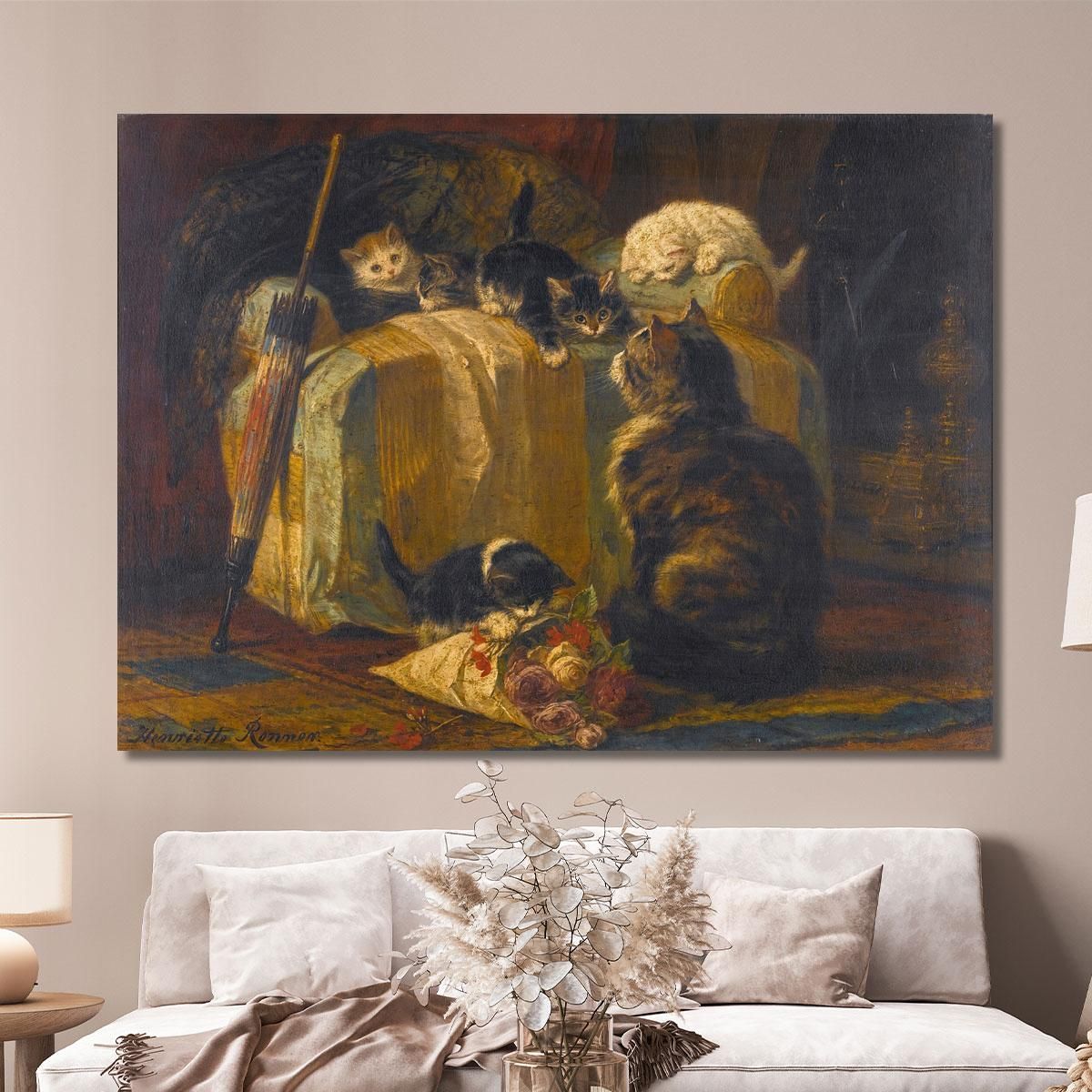 Kittens At Play Henriëtte Ronner-Knip hrk13 canvas print 