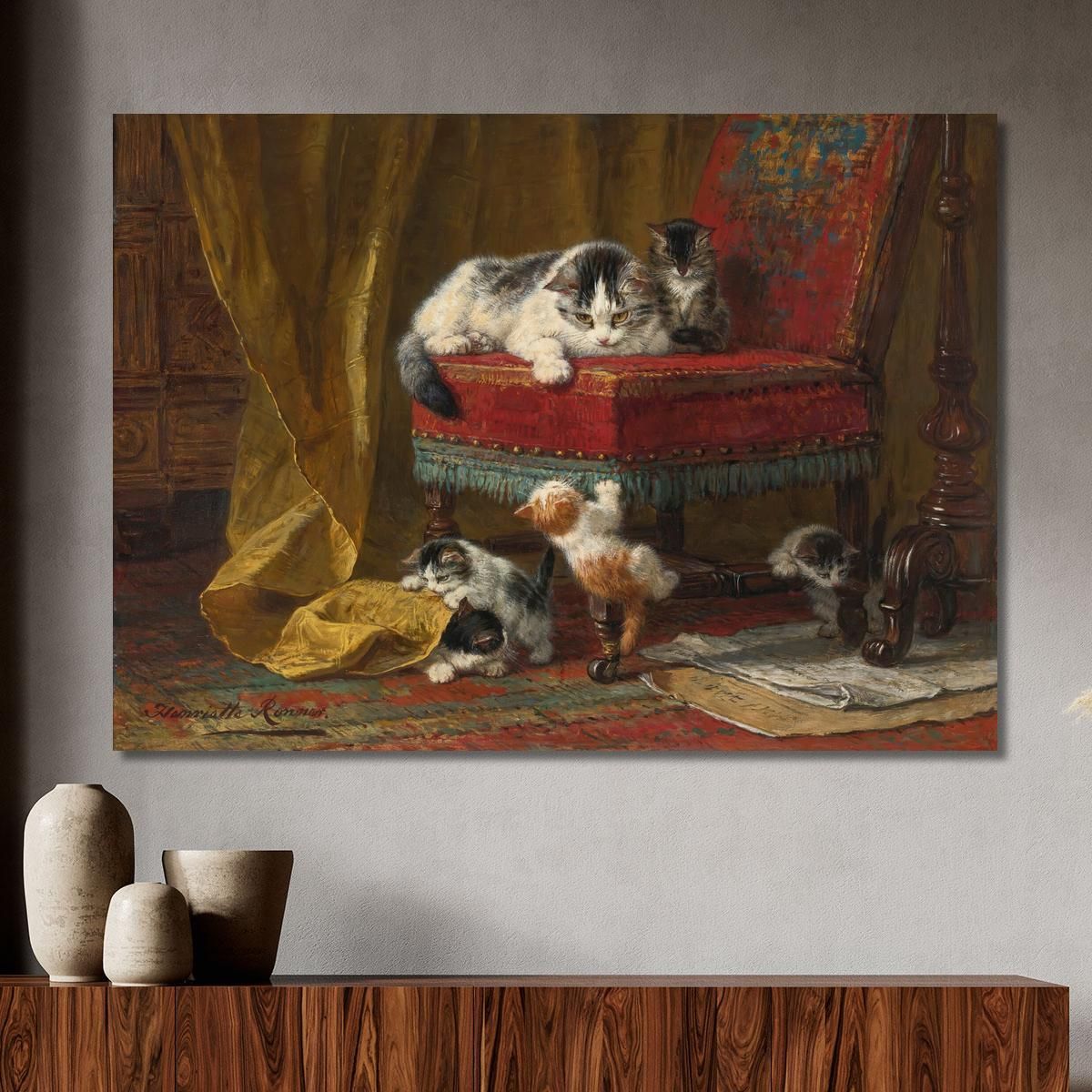 Mother'S Pride 3 Henriëtte Ronner-Knip hrk15 canvas print 