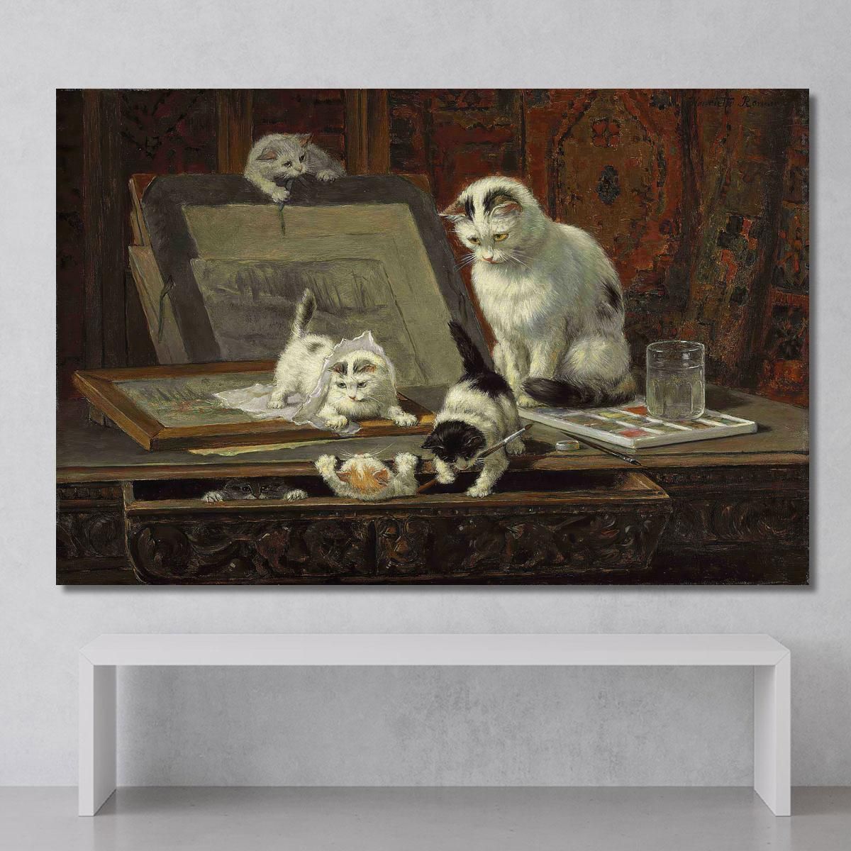 The Kitten'S Art Lesson Henriëtte Ronner-Knip hrk20 canvas print 
