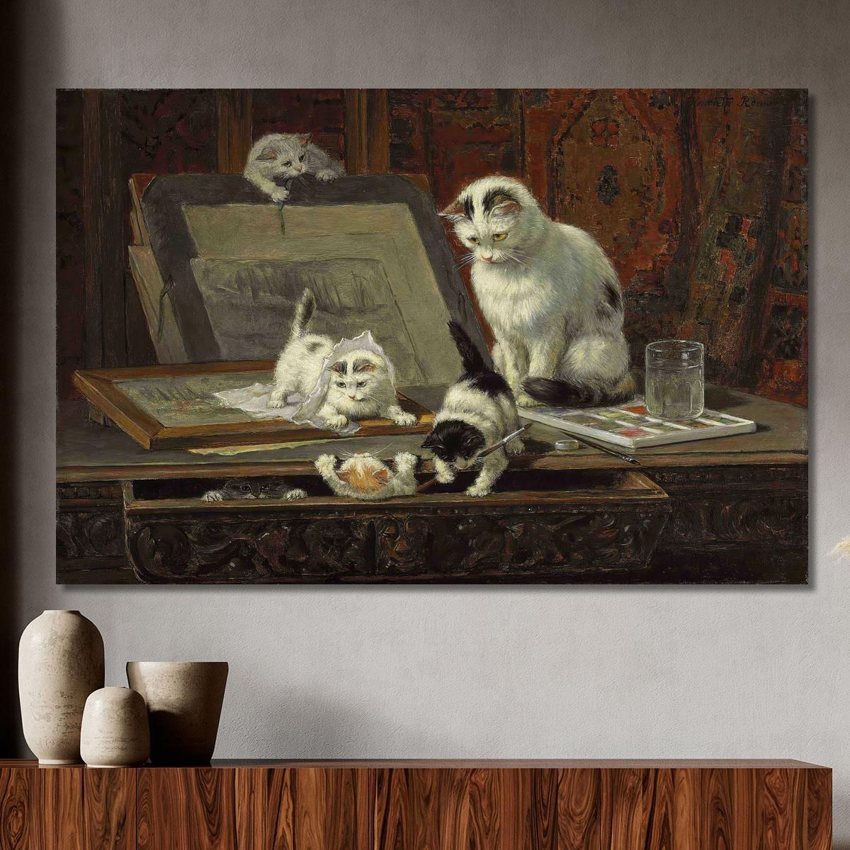 The Kitten'S Art Lesson Henriëtte Ronner-Knip hrk20 canvas print 