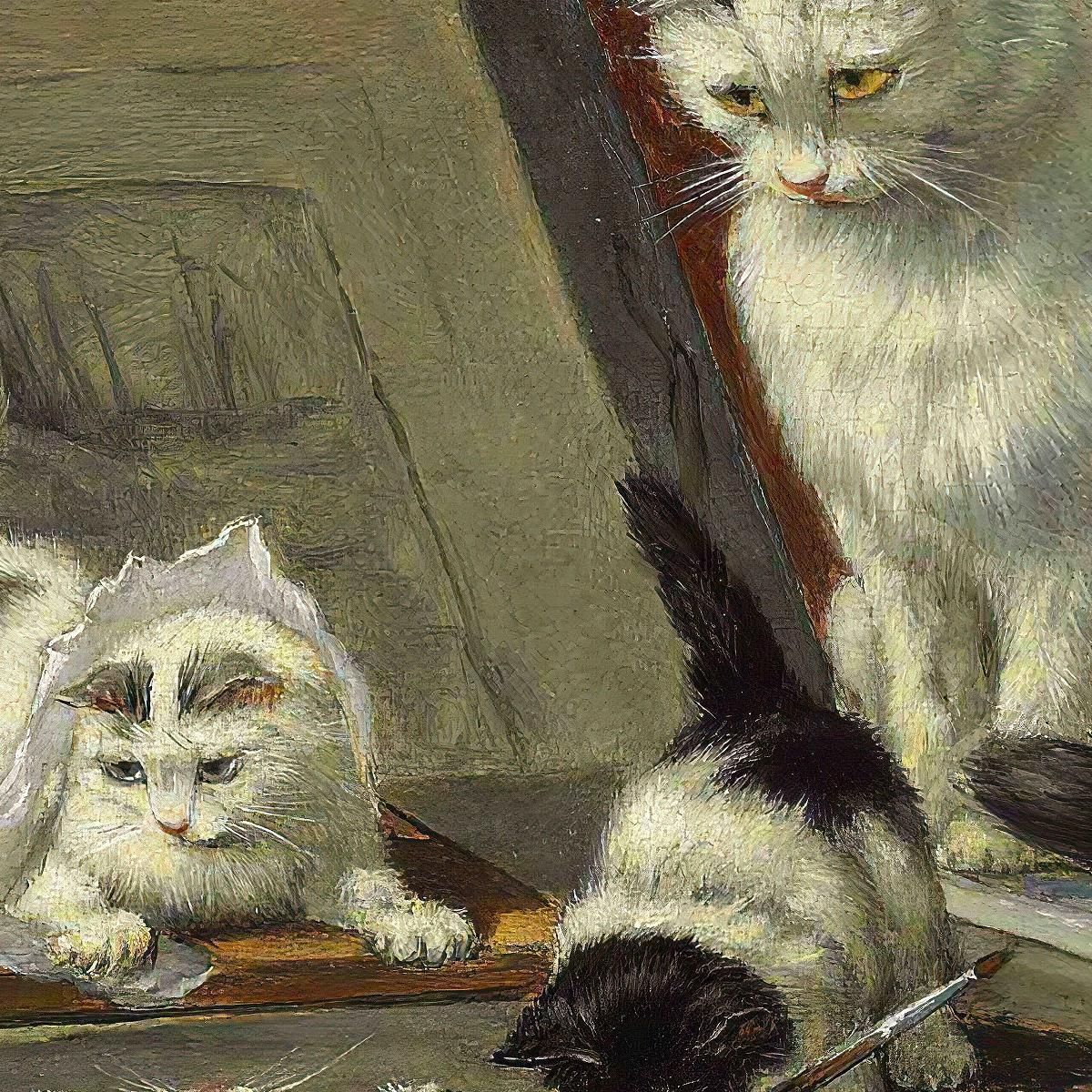 The Kitten'S Art Lesson Henriëtte Ronner-Knip hrk20 canvas print