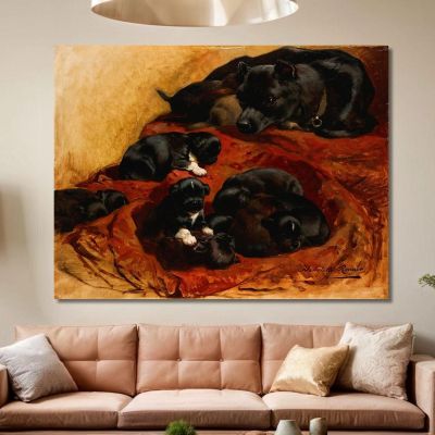 The Proud Mother Henriëtte Ronner-Knip hrk23 canvas print 