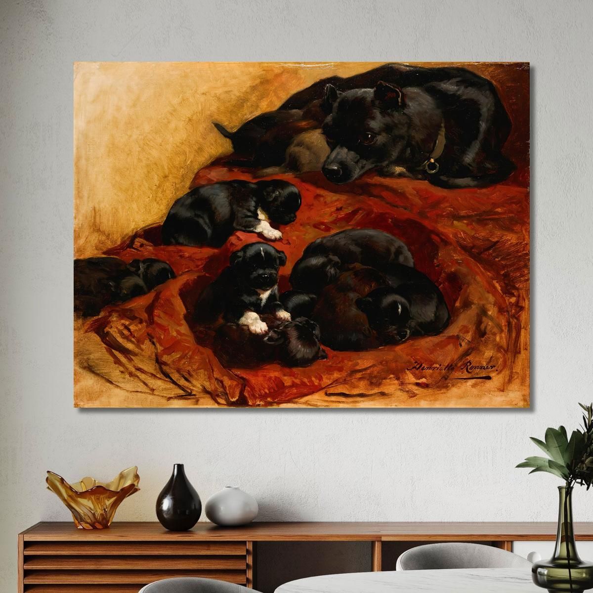 The Proud Mother Henriëtte Ronner-Knip hrk23 canvas print 