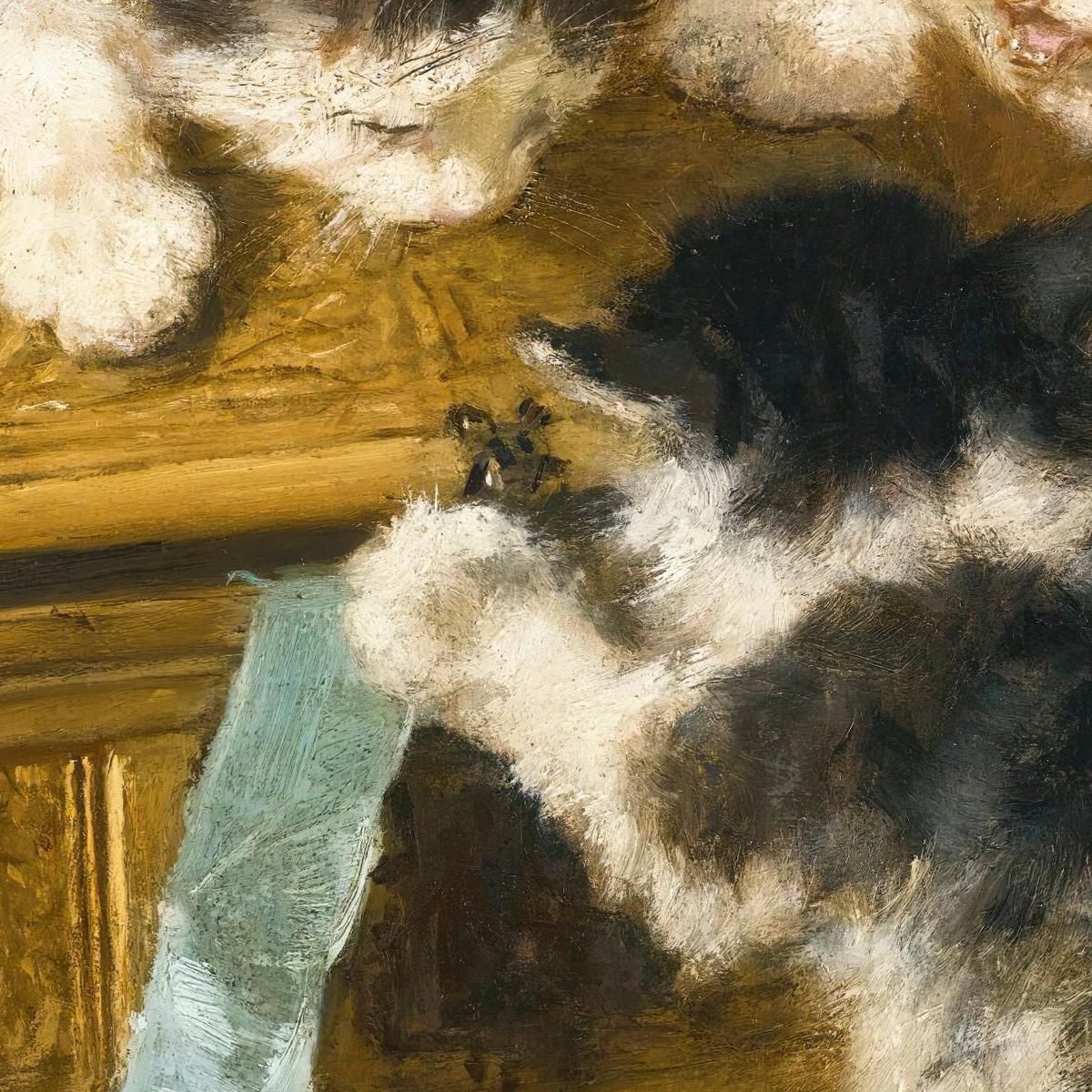 Three Kittens With A Casket And Blue Ribbon Henriëtte Ronner-Knip hrk26 canvas print