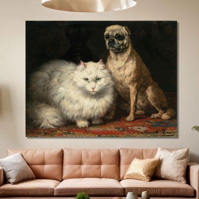 Two Friends Henriëtte Ronner-Knip hrk28 canvas print 