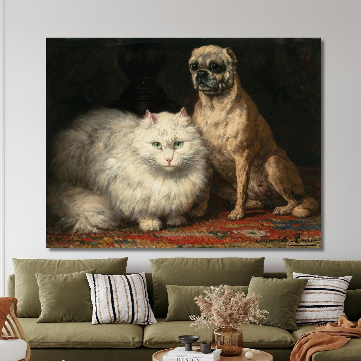 Two Friends Henriëtte Ronner-Knip hrk28 canvas print 