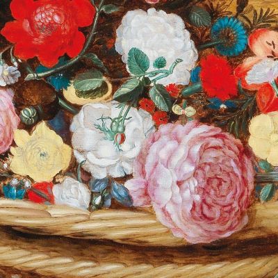 A Basket With Spring Flowers On A Stone Table Jan Brueghel the Younger jby3 canvas print