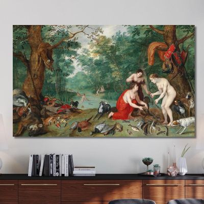 Diana And Her Nymphs Fishing Jan Brueghel the Younger jby18 canvas print 