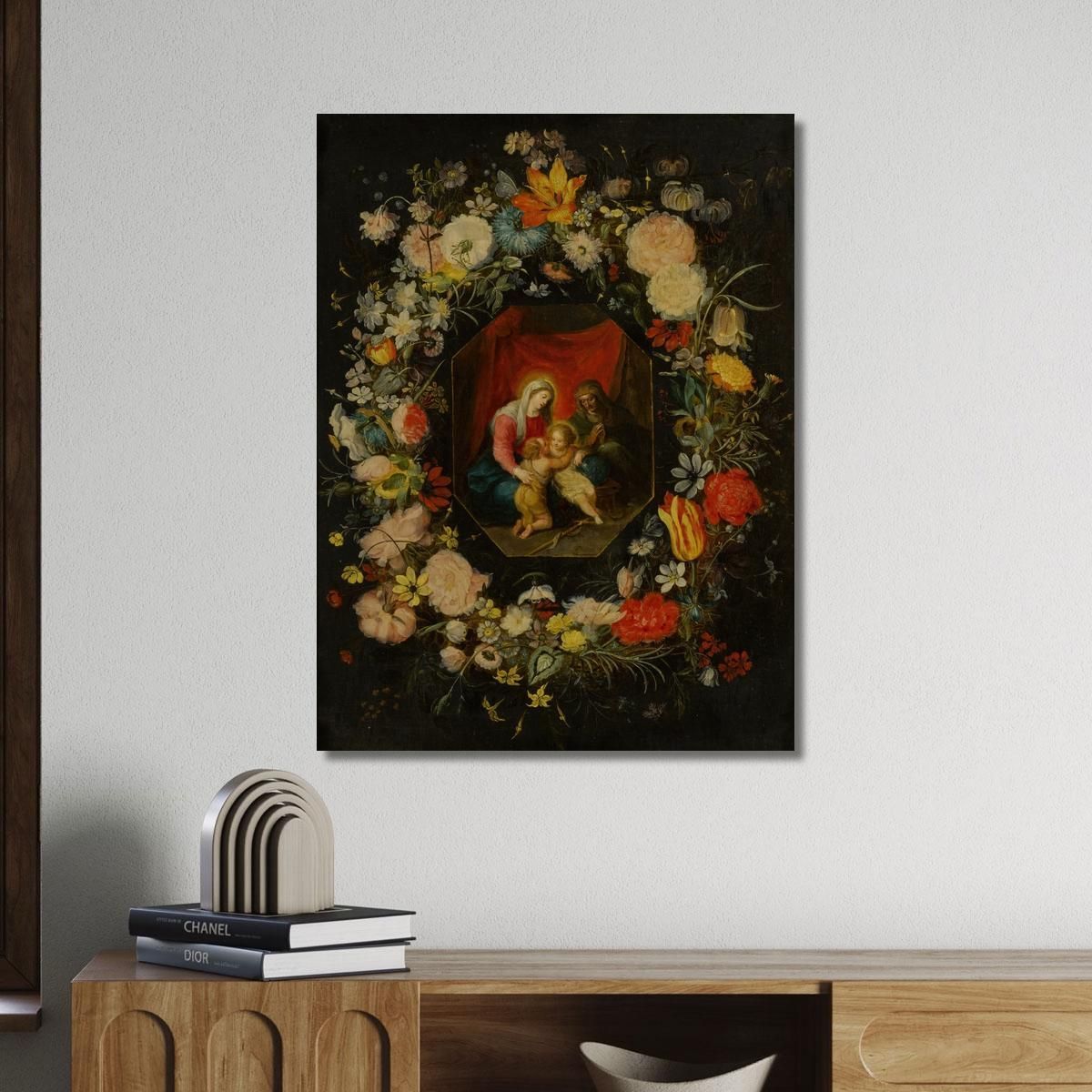 Madonna And Child With St. Anne And St. John The Baptist Surrounded By A Flower Garland Jan Brueghel the Younger jby27 canvas p