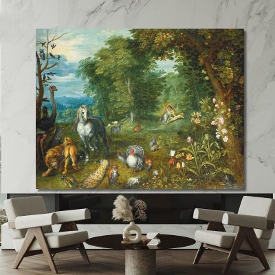 Paradise With The Creation Of Eve Jan Brueghel the Younger jby29 canvas print 