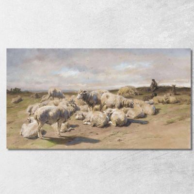 A Shepherd Resting With His Flock Rosa Bonheur rbn5 canvas print 