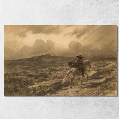 Horse And Rider On The Scottish Highlands (The Approaching Storm) Rosa Bonheur rbn19 canvas print 
