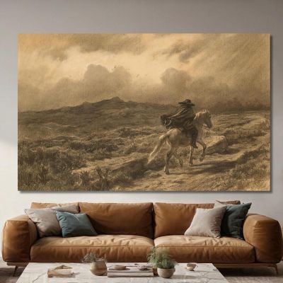 Horse And Rider On The Scottish Highlands (The Approaching Storm) Rosa Bonheur rbn19 canvas print 