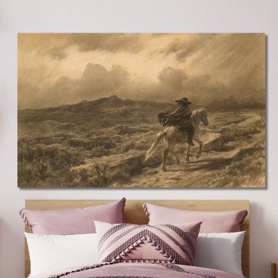 Horse And Rider On The Scottish Highlands (The Approaching Storm) Rosa Bonheur rbn19 canvas print 