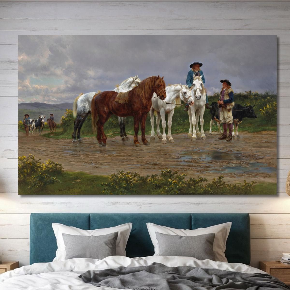 Pyrenees Farmers Market Bound Rosa Bonheur rbn36 canvas print 