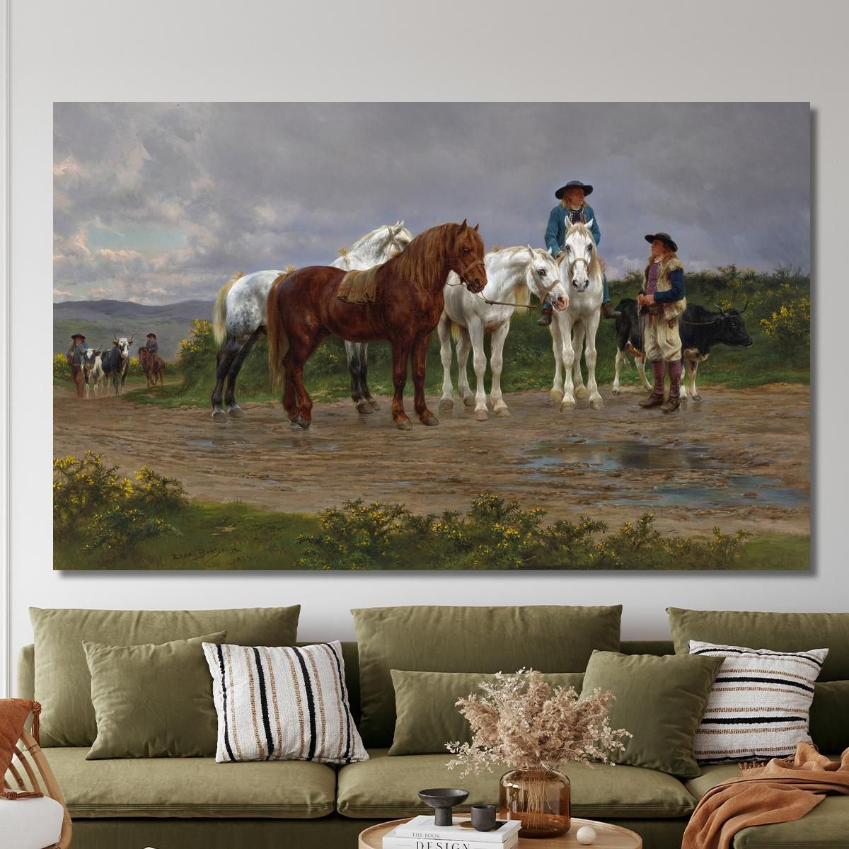 Pyrenees Farmers Market Bound Rosa Bonheur rbn36 canvas print 