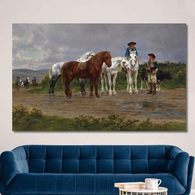 Pyrenees Farmers Market Bound Rosa Bonheur rbn36 canvas print 