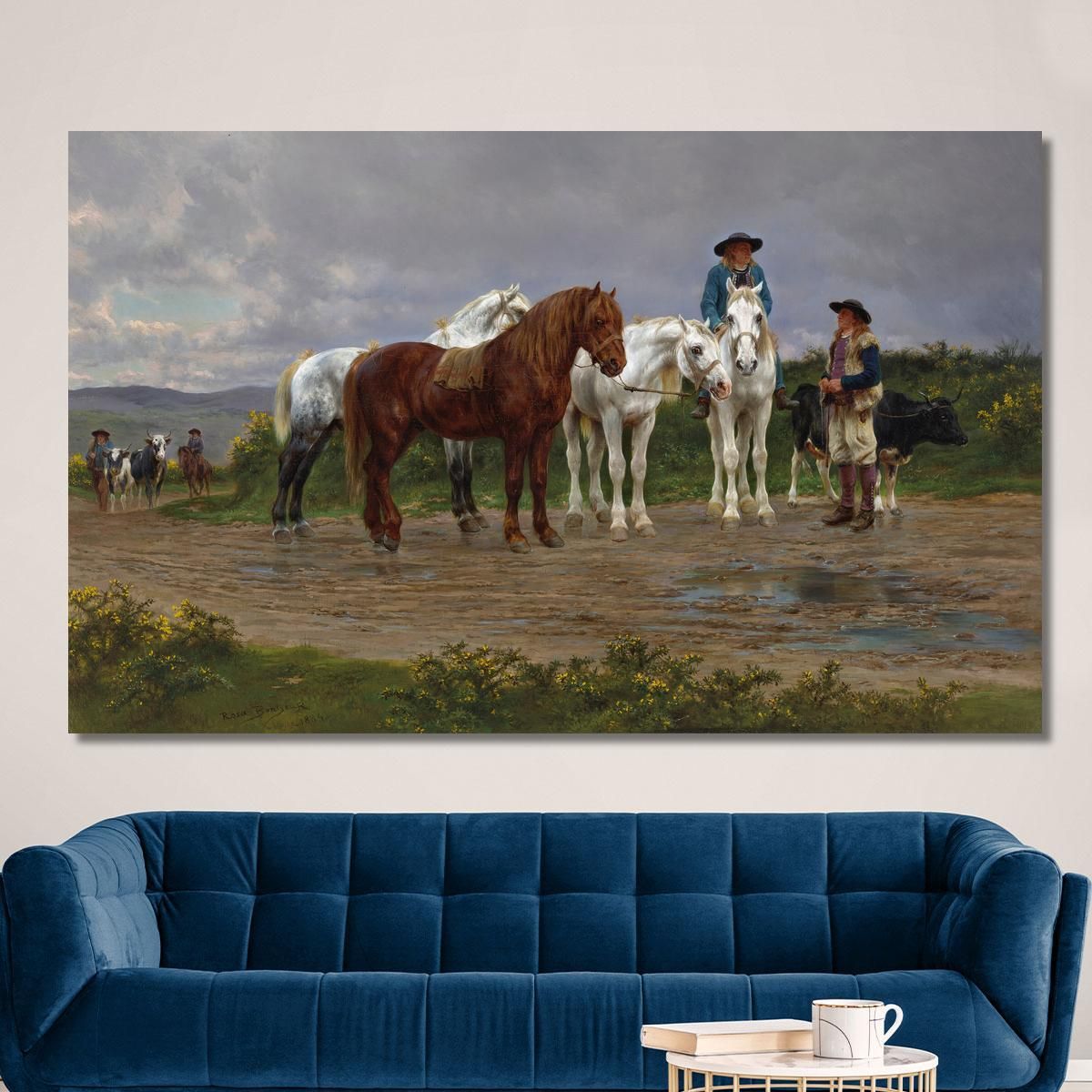 Pyrenees Farmers Market Bound Rosa Bonheur rbn36 canvas print 
