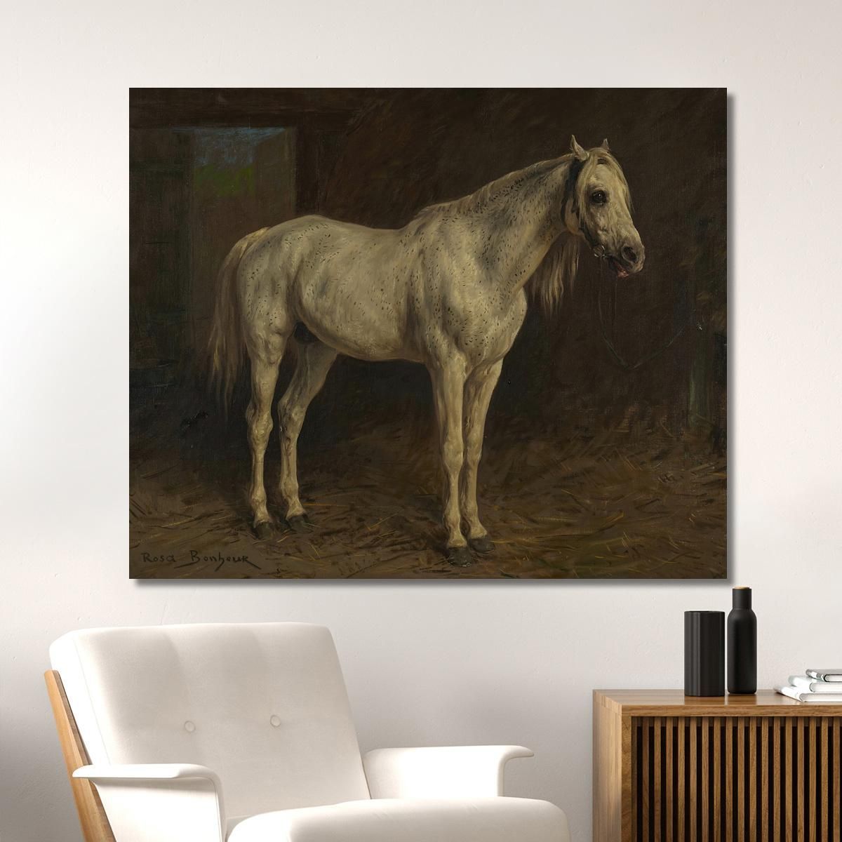 White Horse Rosa Bonheur rbn64 canvas print 
