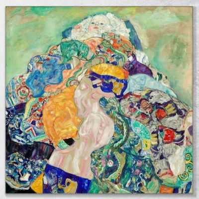 ภาพแคนวาส ตกแต่งบ้าน กรอบลอย Gustav Klimt The cradle KG6