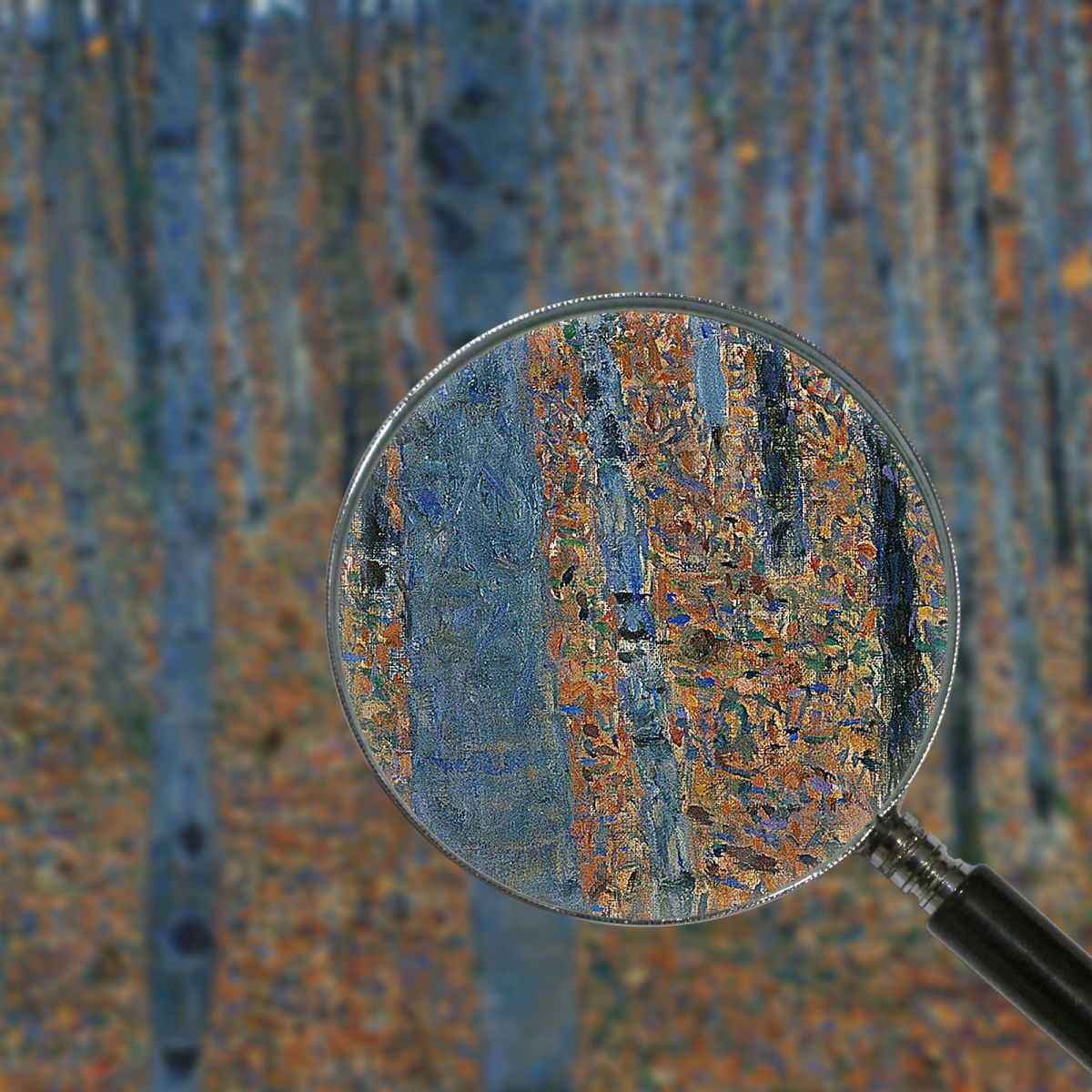 ภาพแคนวาส ตกแต่งบ้าน กรอบลอย Gustav Klimt Beech Forest KG7