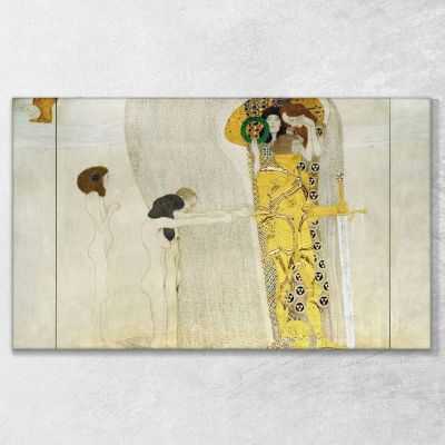 ภาพแคนวาส ตกแต่งบ้าน กรอบลอย Gustav Klimt Beethoven Frieze KG8