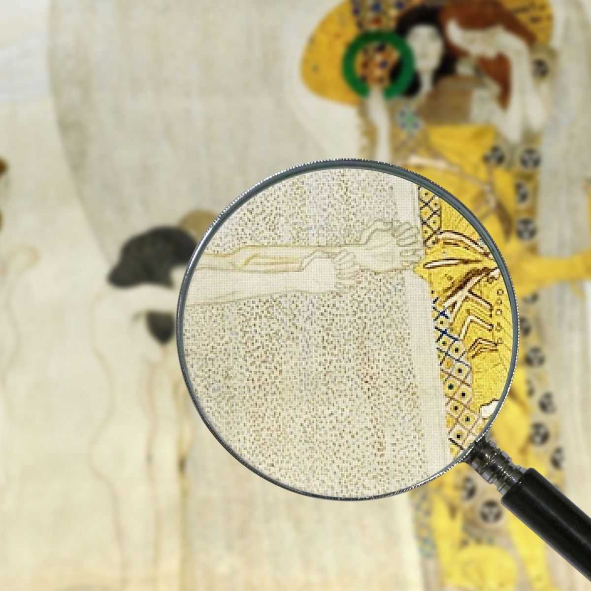 ภาพแคนวาส ตกแต่งบ้าน กรอบลอย Gustav Klimt Beethoven Frieze KG8