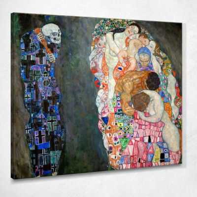 ภาพแคนวาส ตกแต่งบ้าน กรอบลอย Gustav Klimt Death and life KG13