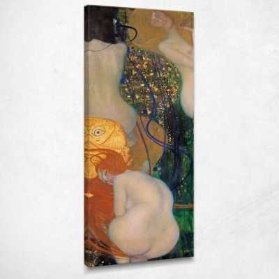 ภาพแคนวาส ตกแต่งบ้าน กรอบลอย Gustav Klimt Gold Fish KG18