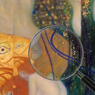 ภาพแคนวาส ตกแต่งบ้าน กรอบลอย Gustav Klimt Gold Fish KG18