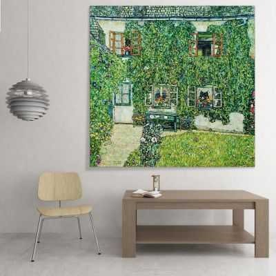 ภาพแคนวาส ตกแต่งบ้าน กรอบลอย Gustav Klimt Forest House In Weissenbach On the Attersee KG20