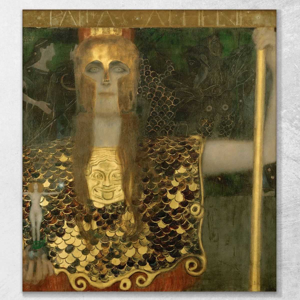ภาพแคนวาส ตกแต่งบ้าน กรอบลอย Gustav Klimt Pallas Athena KG42