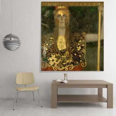 ภาพแคนวาส ตกแต่งบ้าน กรอบลอย Gustav Klimt Pallas Athena KG42