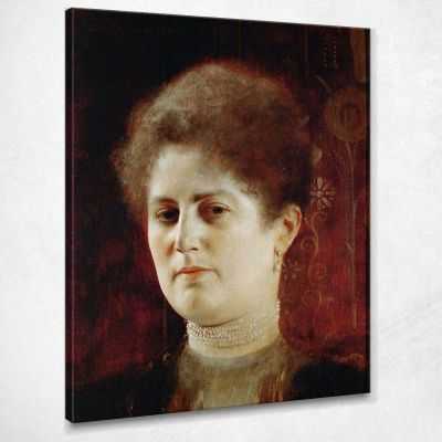 ภาพแคนวาส ตกแต่งบ้าน กรอบลอย Gustav Klimt Portrait of a Lady - 1894 KG45