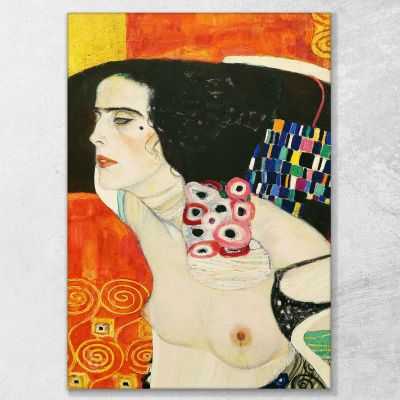 ภาพแคนวาส ตกแต่งบ้าน กรอบลอย Gustav Klimt Judith Ii - Fragment KG47