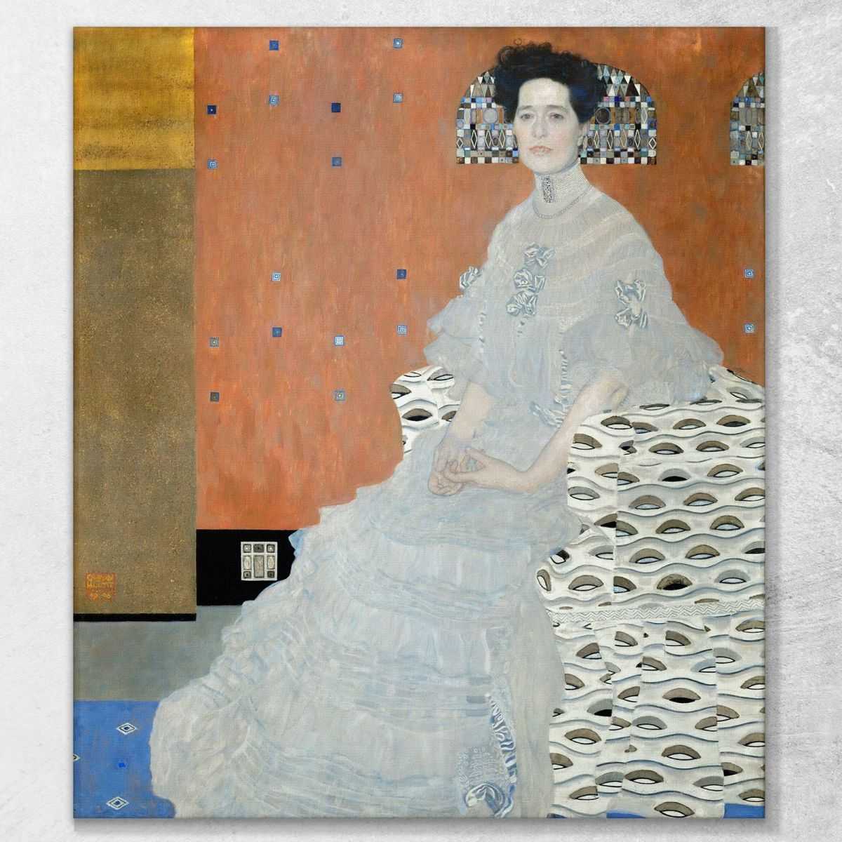 ภาพแคนวาส ตกแต่งบ้าน กรอบลอย Gustav Klimt Portrait Of Fritza Riedler KG48