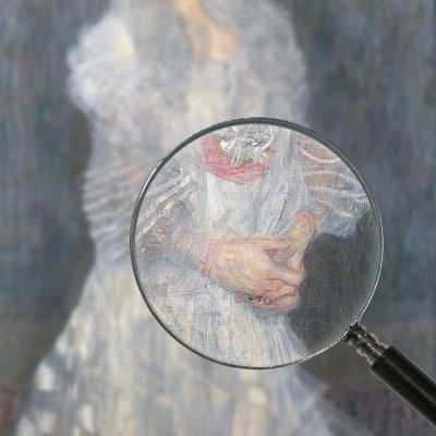 ภาพแคนวาส ตกแต่งบ้าน กรอบลอย Gustav Klimt Portrait Of Hermine Gallia KG49