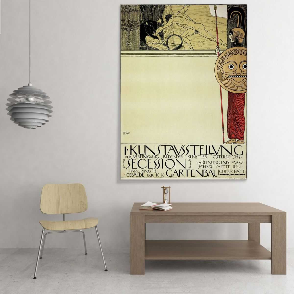 ภาพแคนวาส ตกแต่งบ้าน กรอบลอย Gustav Klimt Poster For The First Art Exhibition Of The Secession Movement KG51