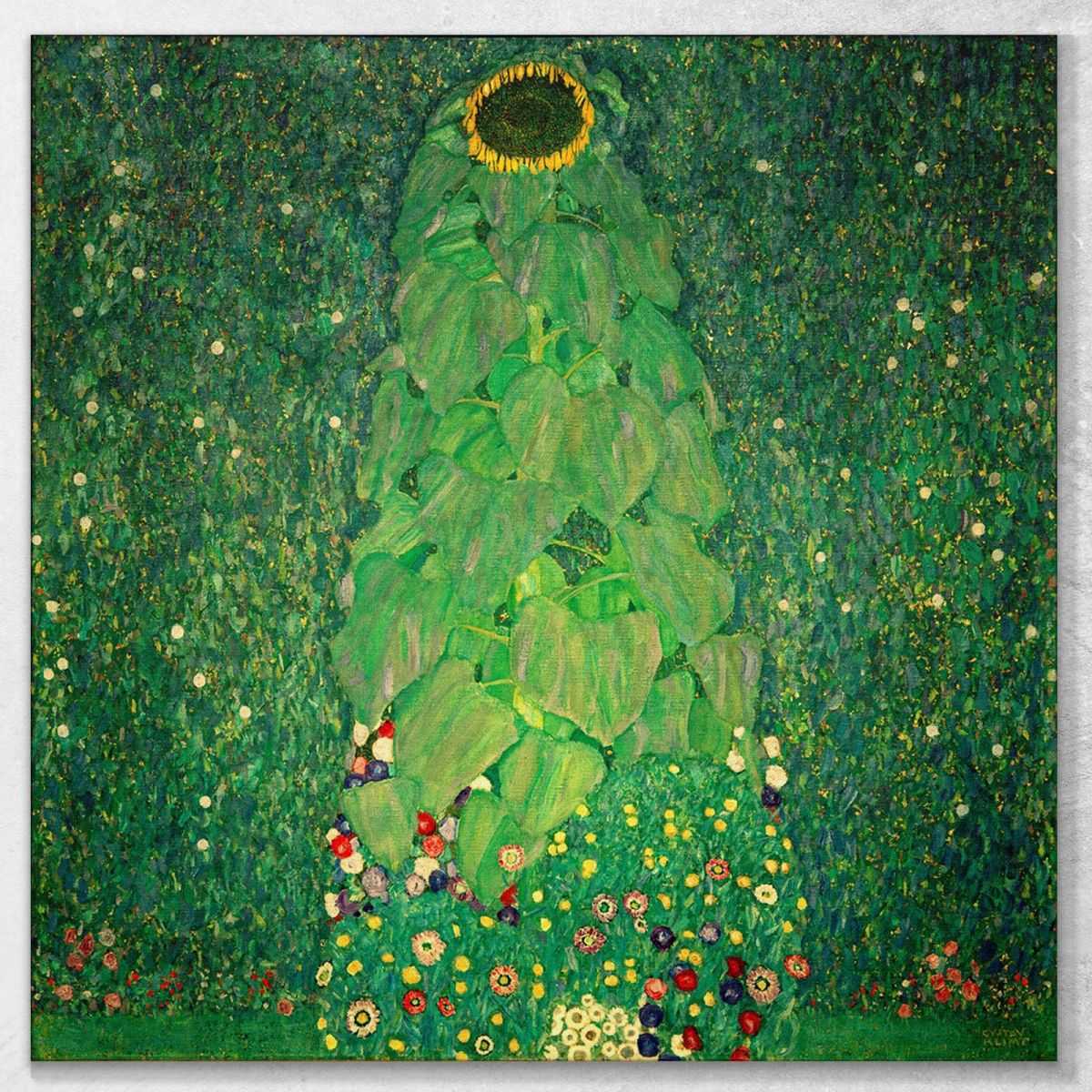 ภาพแคนวาส ตกแต่งบ้าน กรอบลอย Gustav Klimt Sunflower KG57