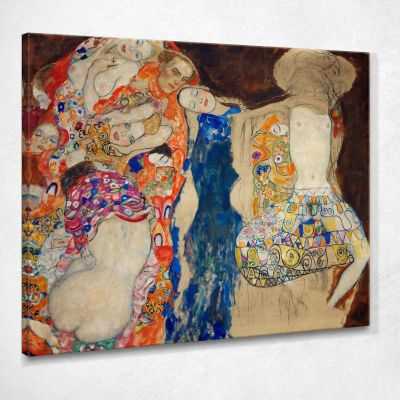 ภาพแคนวาส ตกแต่งบ้าน กรอบลอย Gustav Klimt The bride KG59