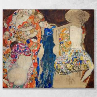 ภาพแคนวาส ตกแต่งบ้าน กรอบลอย Gustav Klimt The bride KG59