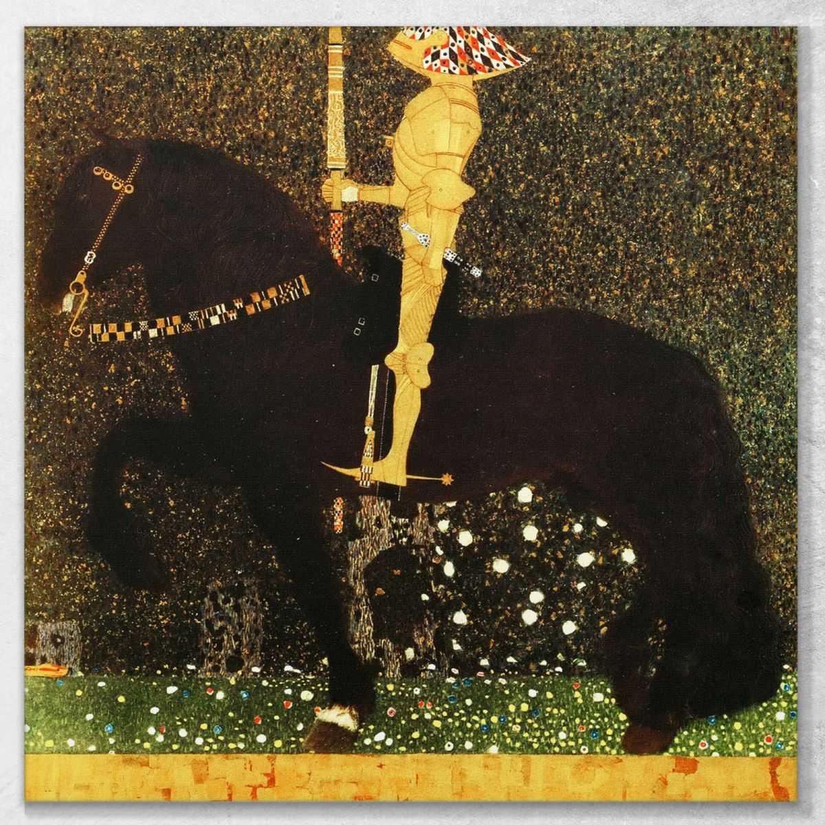 ภาพแคนวาส ตกแต่งบ้าน กรอบลอย Gustav Klimt The Gold Knight KG61