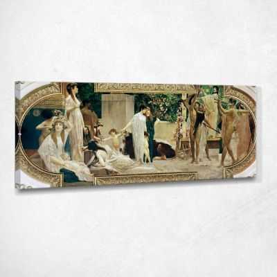 ภาพแคนวาส ตกแต่งบ้าน กรอบลอย Gustav Klimt The Greek Theater (Fresco) KG62
