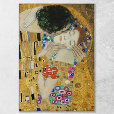 ภาพแคนวาส ตกแต่งบ้าน กรอบลอย Gustav Klimt The Kiss (Fragment) KG63