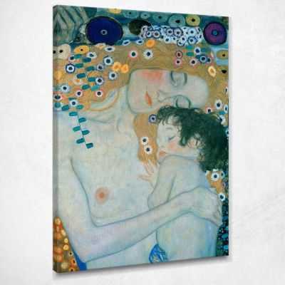 ภาพแคนวาส ตกแต่งบ้าน กรอบลอย Gustav Klimt The Three Ages Of Woman Fragment KG66